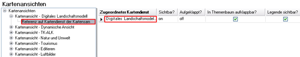 Konfiguration der Kartenansicht 'Digital cadastre map' Konfiguration der Kartenansicht 'Digital cadastre map'