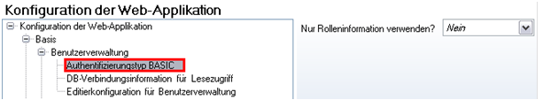 Authentifizierungstyp BASIC in application_config Authentifizierungstyp BASIC in application_config