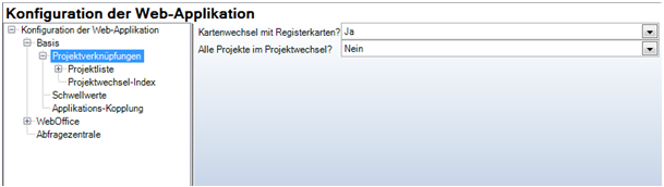 Konfiguration von ‚Projektverknüpfungen‘