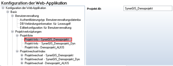 Konfiguration von ‚Projekt-Info‘