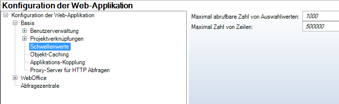 Konfiguration ‚Schwellenwert‘ Konfiguration ‚Schwellenwert‘