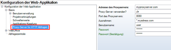 Konfiguration - Proxy-Server für HTTP Anfragen&nbsp;