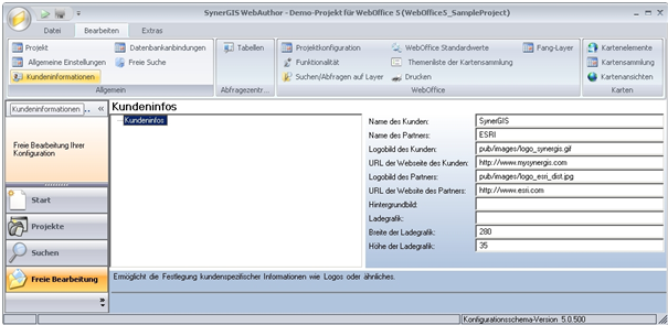Konfigurationsmenüpunkt ‚Kundeninformationen‘ Konfigurationsmenüpunkt ‚Kundeninformationen‘