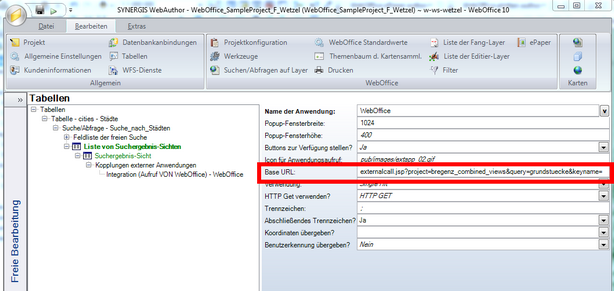 Integration (Aufruf VON WebOffice) – Übergabeparameter zu einem anderen WebOffice-Projekt Integration (Aufruf VON WebOffice) – Übergabeparameter zu einem anderen WebOffice-Projekt