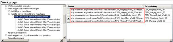 ArcGIS Konfiguration von ‚ArcGIS Server Internet Diensten‘ - z.B. freie ESRI ArcGIS Online Dienste ArcGIS Konfiguration von ‚ArcGIS Server Internet Diensten‘ - z.B. freie ESRI ArcGIS Online Dienste