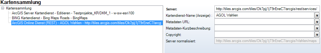 ArcGIS Online Dienst (REST) - Kartensammlung
