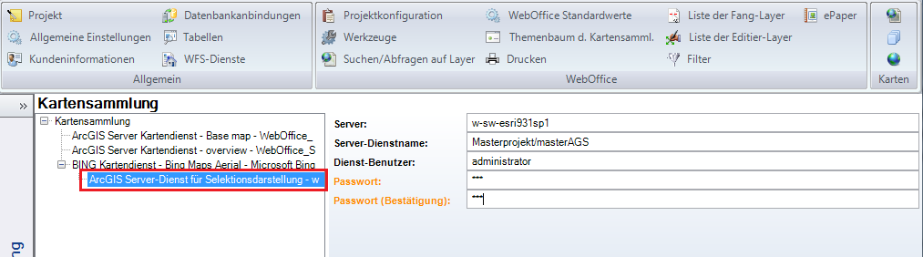 ArcGIS Server map service for selection display (Bing) - Maps category