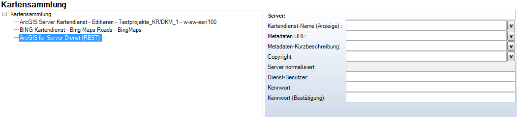ArcGIS for Server Dienst (REST) - Kartensammlung