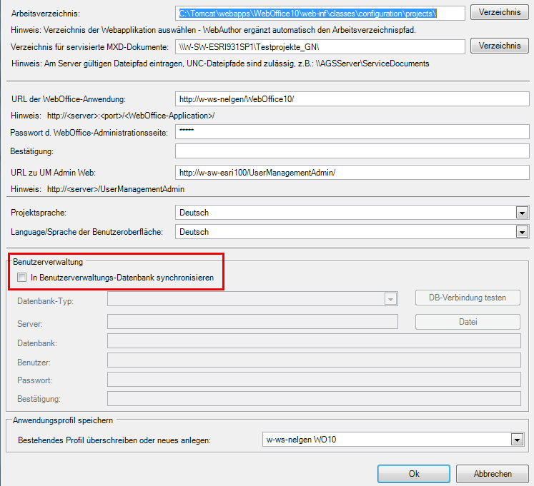 Datenbank Synchronisierung ausschalten