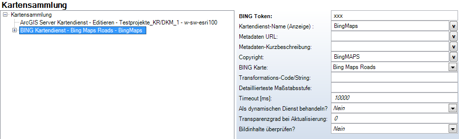 Bing Map Kartendienst - Kategorie WebOffice