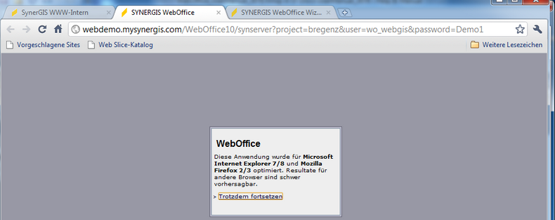 Warnmeldung beim Starten von WebOffice beim Starten mit Google Chrome Warnmeldung beim Starten von WebOffice beim Starten mit Google Chrome