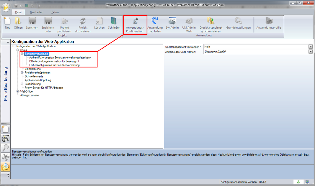 Anpassen der Anwendungskonfiguration in WebOffice author Anpassen der Anwendungskonfiguration in WebOffice author