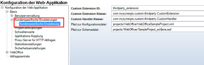 Konfiguration - Kundenspezifische Erweiterungen Konfiguration - Kundenspezifische Erweiterungen