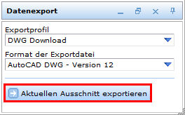 Datenexport Fenster - Aktuellen Ausschnitt exportieren Datenexport Fenster - Aktuellen Ausschnitt exportieren