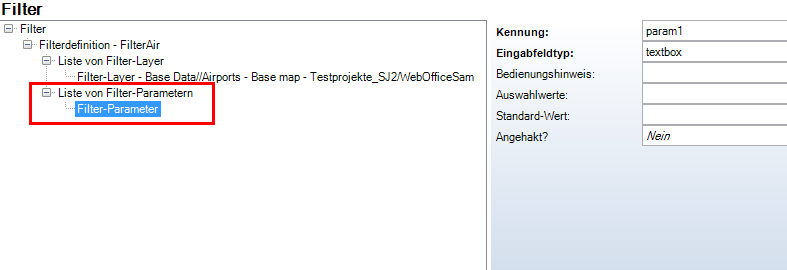 Filter Parameter - Kategorie WebOffice