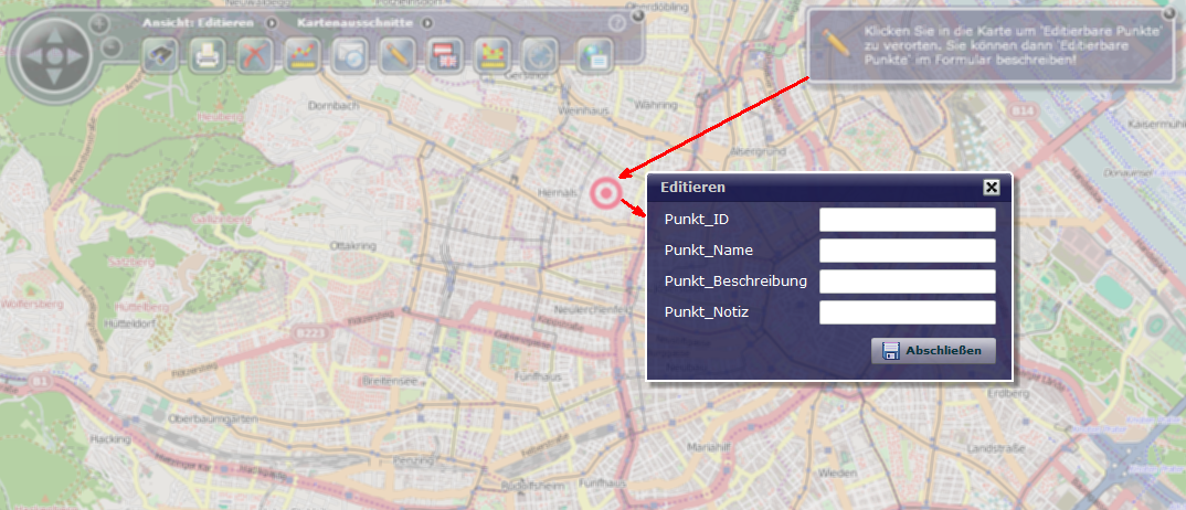 Erstellen eines neuen Punktes im WebOffice flex client Erstellen eines neuen Punktes im WebOffice flex client