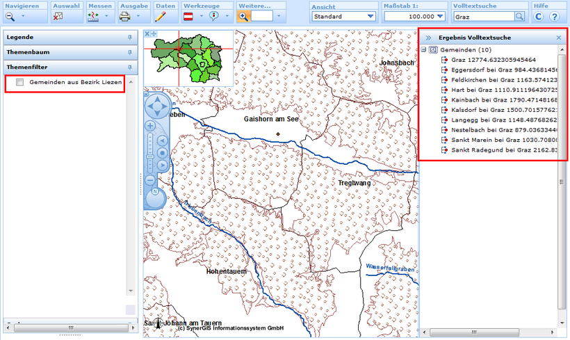 Ausführen einer Volltextsuche ohne aktive Filter - alle Objekte werden angezeigt
