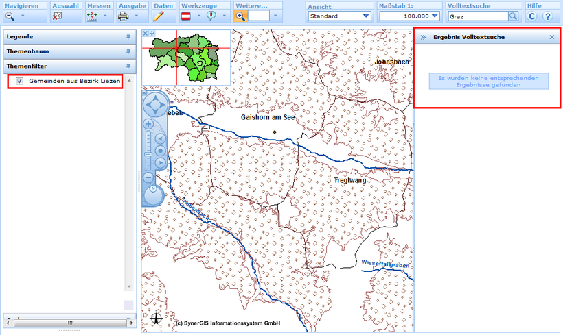 Die vom Filter ausgeschlossenen Objekte werden in der Volltextsuche nicht angezeigt