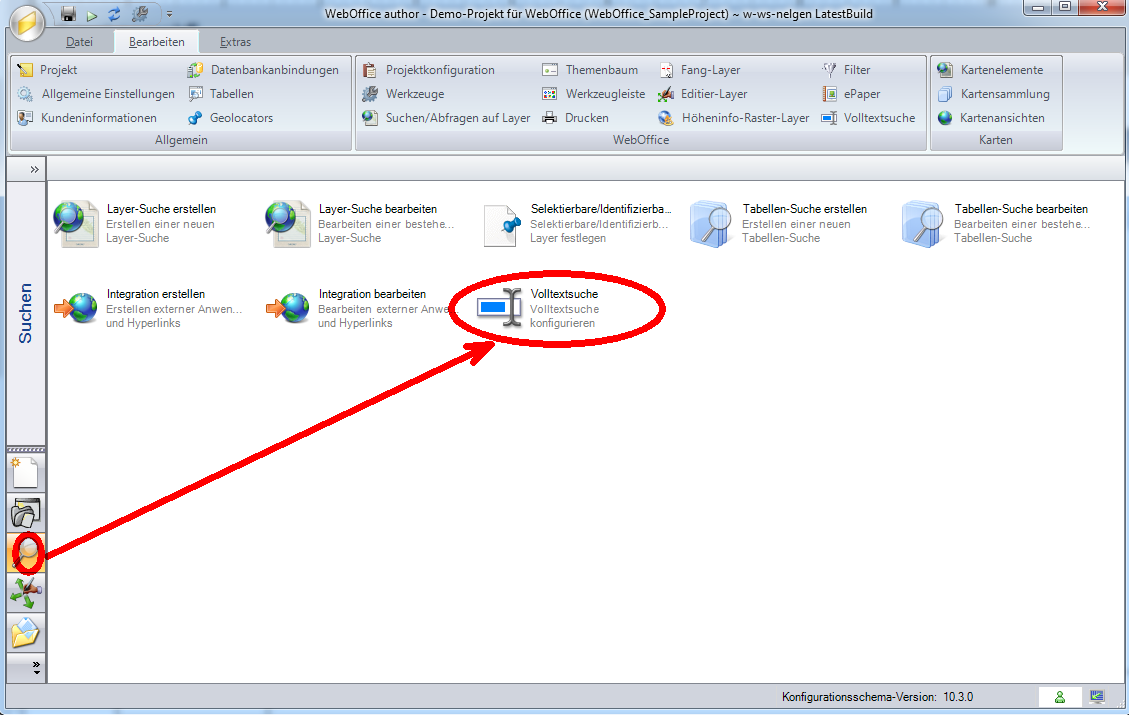 Starten des Volltextsuche Assistenten