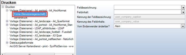Konfiguration Firma (Benutzereigenschaft)