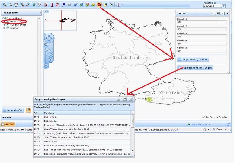 Geoprocessing Tool und Ausführung in WebOffice 10 R3 Geoprocessing Tool und Ausführung in WebOffice 10 R3