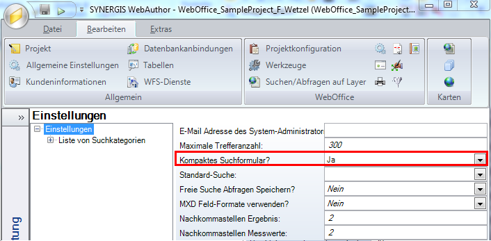 Suchformulartyp-Einstellungen - Allgemeine Einstellungen Suchformulartyp-Einstellungen - Allgemeine Einstellungen