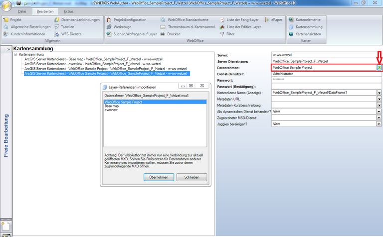 Wechsel des Datenrahmens einen Kartenservice - WebOffice author Kartenkategorie Wechsel des Datenrahmens einen Kartenservice - WebOffice author Kartenkategorie