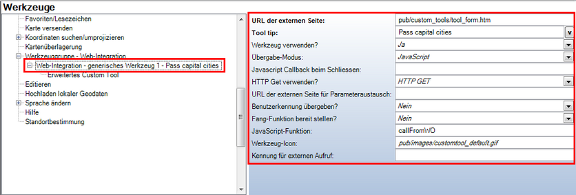 Konfiguration - generisches Werkzeug Konfiguration - generisches Werkzeug