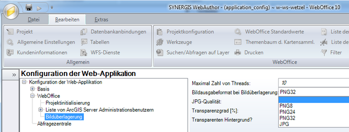 Bildüberlagerungseinstellungen in der Applikations Konfiguration Bildüberlagerungseinstellungen in der Applikations Konfiguration