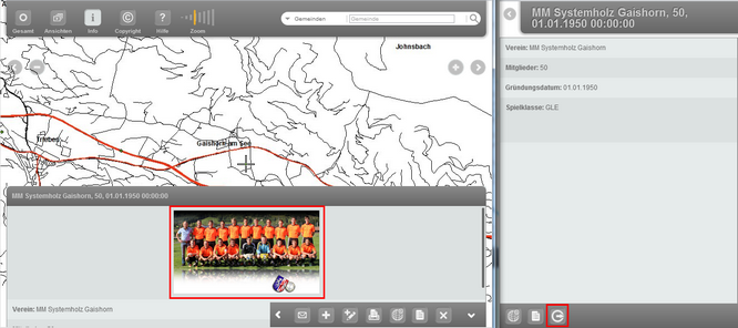 links: Tablet-Ansicht - Bild wird automatisch aufgelöst / rechts: Phone-Ansicht - Bild muss über einen Button aufgelöst werden