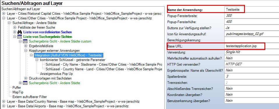 Konfiguration der Fremdapplikation