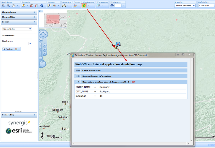 Vereinfachtes Info-Werkzeug im Client- Aufruf Fremdapplikation