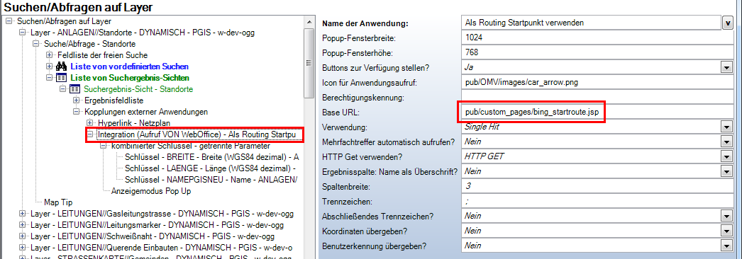 Anbindung an eine BingMaps Routingfunktionalität - Konfiguration Anbindung an eine BingMaps Routingfunktionalität - Konfiguration