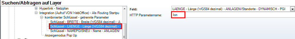 Anbindung an eine BingMaps Routingfunktionalität - Konfiguration der Länge (lon) Anbindung an eine BingMaps Routingfunktionalität - Konfiguration der Länge (lon)