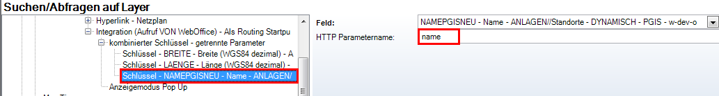 Anbindung an eine BingMaps Routingfunktionalität - Konfiguration des Namen (name) Anbindung an eine BingMaps Routingfunktionalität - Konfiguration des Namen (name)