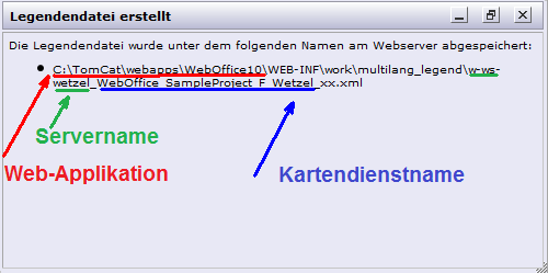 Erfolgreiche Legendendatei-Erstellung im Synadmin Erfolgreiche Legendendatei-Erstellung im Synadmin