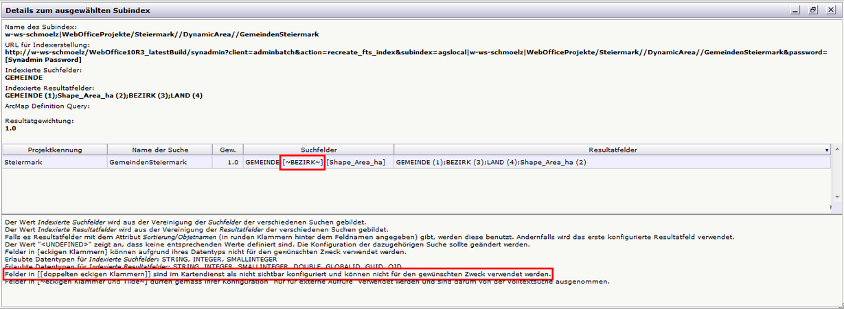 Suchefelder, die nur für externe Aufrufe konfiguriert sind, werden für die Volltextsuche ignoriert Suchefelder, die nur für externe Aufrufe konfiguriert sind, werden für die Volltextsuche ignoriert