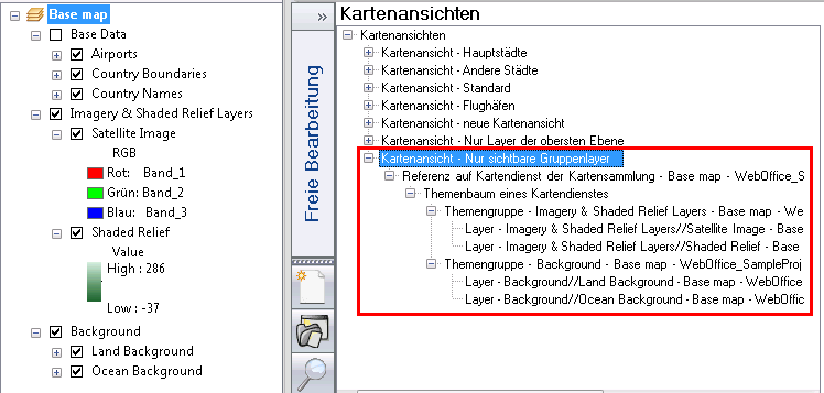 Option "Nur sichtbare Gruppenlayer übernehmen"