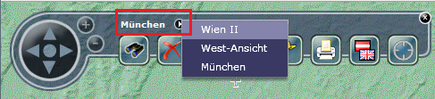 Auswahlwerteliste ‚Ansicht‘ in der Werkzeugleiste (Kartenansichtsauswahltyp 'Compact')