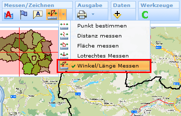 Werkzeug ‚Winkel/Länge Messen’ im WebOffice 10 R3 Client