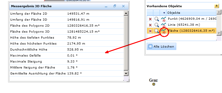 3D Messungen eines Flächenobjektes