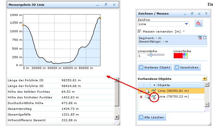 3D Messungen eines Linienobjektes 3D Messungen eines Linienobjektes