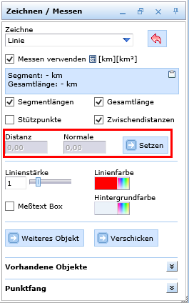 Lotrecht Messen aktiviert Lotrecht Messen aktiviert