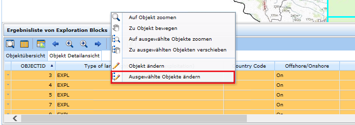 Attribute editieren mit Massenattributierung im WebOffice html-Client - Auswahl aus Suchergebnisliste