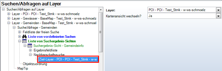 Nachbarschaftssuche - Ziel-Layer