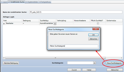 Layersuche erstellen - Schritt 2