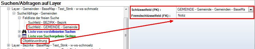 Konfiguration des Quelllayers der Objektzuordnung
