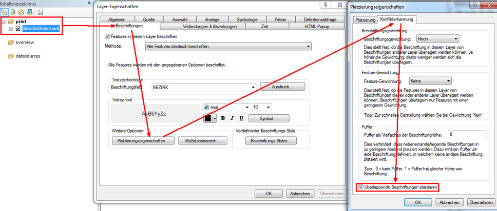 Konfiguration 'Überlappende Beschriftungen platzieren' am Layer in der SynPlotService MXD Konfiguration 'Überlappende Beschriftungen platzieren' am Layer in der SynPlotService MXD
