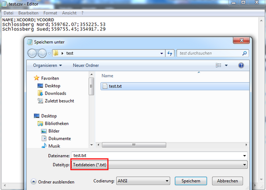 CSV-Datei als .txt-Datei speichern
