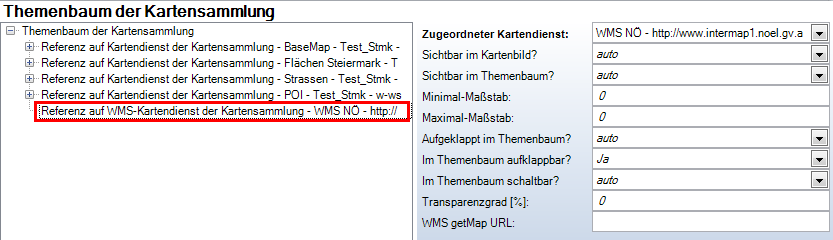 Referenz auf WMS-Kartendienst der Kartensammlung